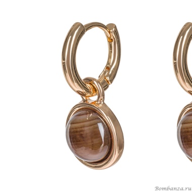 Серьги Fiore Luna, COFFE AGATE